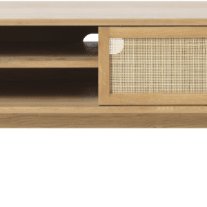 TV-bord/tv-skænk Nordique Design Barrali naturt egetræ med rattanfront 150Ã45Ã50 cm